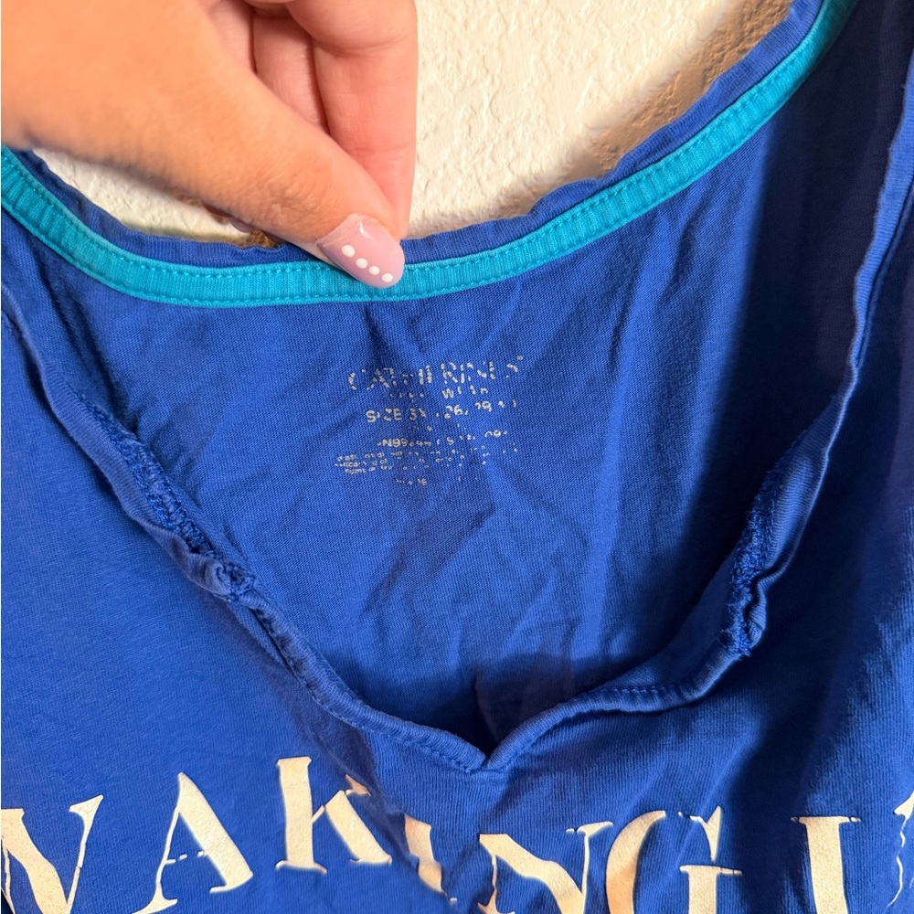 Catherines Royal Blue Short Sleeve Graphic Tee - Picture 4 of 5